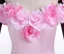Stunning Candy Pink Flower Wedding Dresses 2017 V-Neck Off-The-Shoulder Ruffle Tulle Ball Gown Prom Dresses Chapel Train
