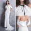 Classic Elegant White Evening Dresses  2018 Trumpet / Mermaid Halter Backless Evening Party Formal Dresses