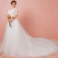 Luxe Ivoire 2018 Mariage Princesse V-Cou En Dentelle Tulle 1/2 Manches Perlage Appliques Dos Nu Été Robe De Mariée