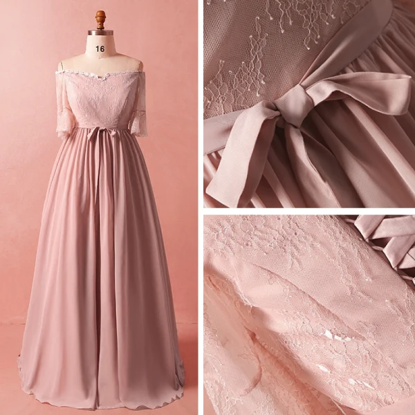 Classique Élégant Rougissant Rose 2018 Grande Taille Robe De Soirée Princesse Bustier En Dentelle Tulle Bretelles croisées Appliques Dos Nu Été 1/2 Manches Soirée Robe De Ceremonie