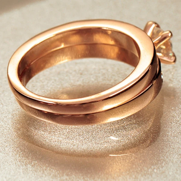 Modern / Fashion Rhinestone Gold Cubic Zirconia Ring Pageant 2-piece Rings 2019 Accessories
