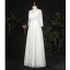 Classic Elegant Ivory Plus Size Wedding Dresses 2020 A-Line / Princess V-Neck Floor-Length / Long Lace Satin Long Sleeve Checked Embroidered Solid Color Wedding