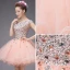 Schöne Rosa Abiballkleider 2017 U-Ausschnitt Spitze Korsett Strass Riemchen Heimkehr
