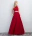 2 Pièces Bleu Marine Robe De Bal 2017 Princesse Encolure Dégagée Sans Manches Longue Volants Chiffon Robe De Ceremonie