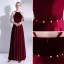 Snygga / Fina Röd Aftonklänningar 2017 Prinsessa Hög Hals Halterneck Beading Rhinestone Afton Formella Klänningar