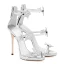 Modern / Fashion Silver 10 cm 2018 High Heels Star Zipper Ankle Strap Beading Rhinestone Sandals Open / Peep Toe Stiletto Heels Evening Party Hall