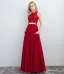 2 Pièces Bleu Marine Robe De Bal 2017 Princesse Encolure Dégagée Sans Manches Longue Volants Chiffon Robe De Ceremonie