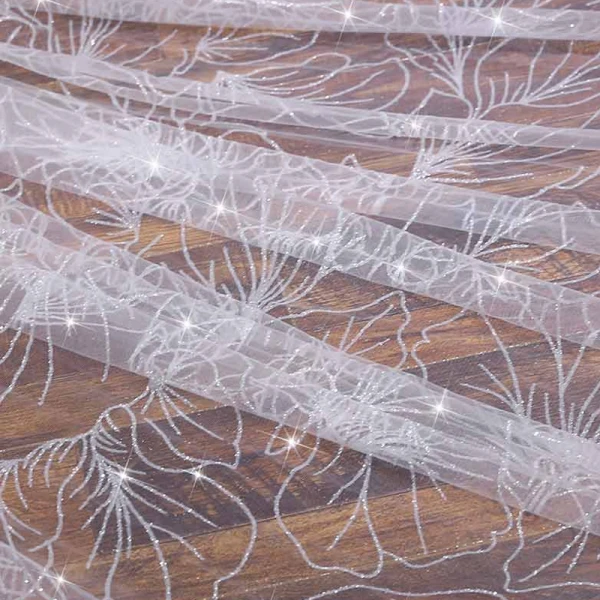 Glitter Bling Bling Witte Tule Glans Kerk Chapel Train Bruidssluier 2019