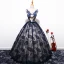 Chic / Beautiful Red Prom Dresses 2018 Ball Gown Tulle V-Neck Embroidered Appliques Backless Prom Formal Dresses