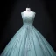 Chic / Beautiful Jade Green Beading Pearl Sequins Prom Dresses 2022 Ball Gown V-Neck Sleeveless Backless Floor-Length / Long Prom Formal Dresses
