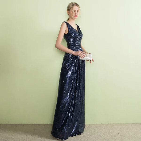 Schöne Glitzernden Pearl Rosa Abendkleider 2017 Mermaid V-Ausschnitt Gestreift Rückenfreies Pailletten Polyester Abend Festliche Kleider