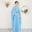 Modest / Simple Chinese style Sky Blue Floor-Length / Long Evening Dresses  2018 A-Line / Princess Chiffon With Cloak High Neck Evening Party Formal Dresses