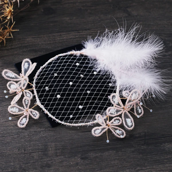 Snygga / Fina Vita Hårsmycken 2019 Tyll Beading Fjäril Pärla Rhinestone Paljetter Bal Tillbehör