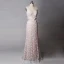 2 Piece Amazing / Unique Blushing Pink Court Train Wedding 2018 V-Neck Lace Lace-up Backless Beading Pearl Sheath / Fit Wedding Dresses