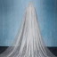 Sparkly Bling Bling White Cathedral Train Wedding Beading Sequins Tulle Wedding Veils 2018