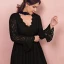 Amazing / Unique Black Plus Size Evening Dresses  2018 A-Line / Princess Long Sleeve Tulle V-Neck Lace-up Backless Evening Party Prom Dresses