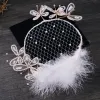 Chic / Belle Blanche Accessoire Cheveux 2019 Tulle Perlage Papillon Perle Faux Diamant Paillettes Promo Accessorize