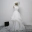 Chic / Beautiful White Wedding Dresses 2017 A-Line / Princess U-Neck Lace Appliques Beading Pierced Wedding Prom Dresses