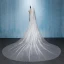 Sparkly Bling Bling White Cathedral Train Wedding Beading Sequins Tulle Wedding Veils 2018