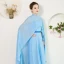 Modest / Simple Chinese style Sky Blue Floor-Length / Long Evening Dresses  2018 A-Line / Princess Chiffon With Cloak High Neck Evening Party Formal Dresses