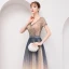 Sparkly Bling Bling Multi-Colors Floor-Length / Long Evening Dresses  2018 A-Line / Princess V-Neck Tulle Backless Beading Sequins Evening Party Formal Dresses