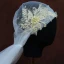 Moderne / Mode Blanche Courte Voile De Mariée 2020 Fait main Tulle Perlage Brodé Perle Mariage Accessorize