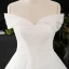Schöne Ivory / Creme Übergröße Brautkleider / Hochzeitskleider 2020 V-Ausschnitt Einfarbig A Linie Perlenstickerei Applikationen Rückenfreies Perle Pailletten Kathedrale Schleppe Hochzeit