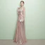 Schöne Glitzernden Pearl Rosa Abendkleider 2017 Mermaid V-Ausschnitt Gestreift Rückenfreies Pailletten Polyester Abend Festliche Kleider