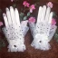Flower Fairy White Bridal Gloves 2020 Beading Pearl Tulle Prom Bridal Wedding Accessories