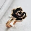 Unique Noire Faux Diamant Fleur Bague Alliage Soirée Anneaux 2019 Accessorize