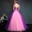 Schöne Violett Ballkleider 2017 Ballkleid One-Shoulder Tülle Applikationen Rückenfreies Perlenstickerei Pailletten Ball Festliche Kleider