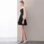 Modern / Fashion Black Short Graduation Dresses 2018 A-Line / Princess Spaghetti Straps Backless Charmeuse Homecoming Formal Dresses