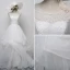 Chic / Beautiful White Wedding Dresses 2017 A-Line / Princess U-Neck Lace Appliques Beading Pierced Wedding Prom Dresses
