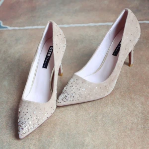 Scintillantes Noire 2018 À Bout Pointu Talons Hauts Escarpins 8 Cm Étoile Perlage Glitter Paillettes Soirée Promo Talons Aiguilles Chaussures Femmes