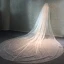Sparkly Bling Bling White Cathedral Train Wedding Beading Sequins Tulle Wedding Veils 2018