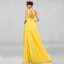 Elegante Klassisch Charmant Gelb Empire Abendkleider 2020 A Linie Lange Sommer Einfarbig Gespaltete Front Rückenfreies One-Shoulder Cocktail Abend Festliche Kleider