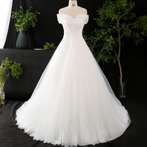 Chic / Beautiful Ivory Plus Size Wedding Dresses 2020 V-Neck Solid Color A-Line / Princess Beading Appliques Backless Pearl Sequins Cathedral Train Wedding