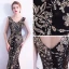 Scintillantes Noire Robe De Soirée 2017 Trompette / Sirène V-Cou Dos Nu Paillettes Charmeuse Soirée Robe De Fete