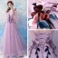 Chic / Beautiful Lilac Evening Dresses  2018 A-Line / Princess Floor-Length / Long Tulle V-Neck Appliques Backless Evening Party Formal Dresses