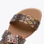 Ethnique Bohême Beige Désinvolte Plage Sandales Femme 2022 Été Faux Diamant Peep Toes / Bout Ouvert Plate Sandales