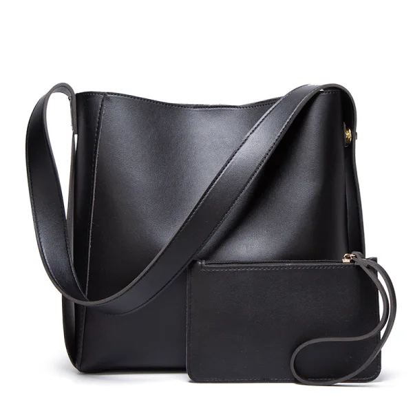 Minimalist 2-piece Brown Square Shoulder Bags Messenger Bag Wallet 2021 PU Casual Women's Bags