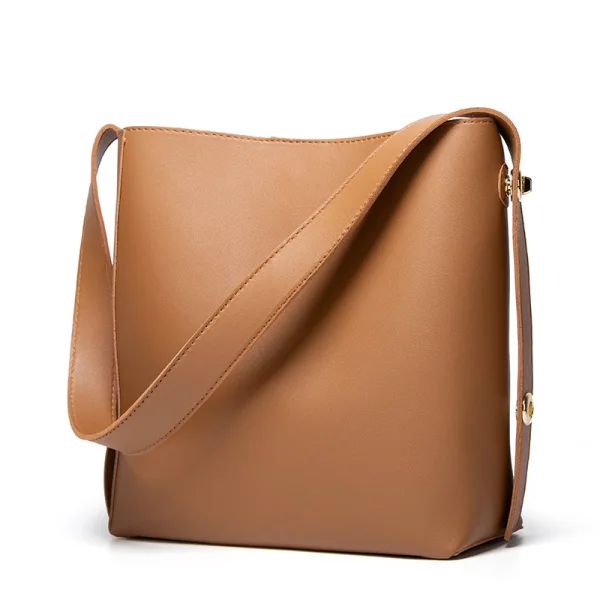 Minimalist 2-piece Brown Square Shoulder Bags Messenger Bag Wallet 2021 PU Casual Women's Bags