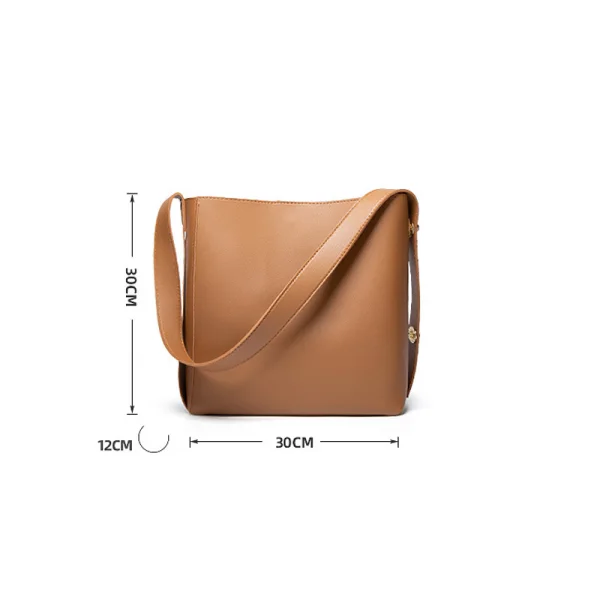 Minimalist 2-piece Brown Square Shoulder Bags Messenger Bag Wallet 2021 PU Casual Women's Bags