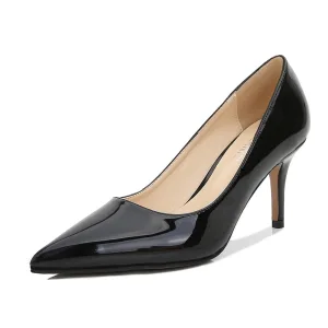 Noire Simple Bureau Ol Chaussures Femmes 2023 7 Cm Talons Aiguilles À Bout Pointu Escarpins Talons Hauts