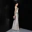 Sexy White Beading Sequins Evening Dresses 2022 Trumpet / Mermaid V-Neck Sleeveless Backless Floor-Length / Long Evening Party Formal Dresses
