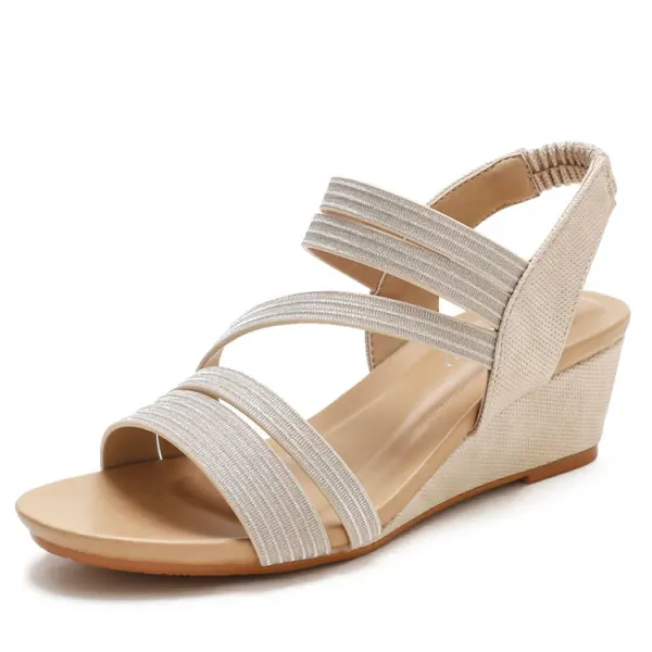 Bohemia Grey Casual Summer Womens Sandals 2022 5 cm Wedges Open / Peep Toe Sandals