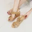 Bohemia Beige Street Wear Summer Womens Sandals 2022 Pearl Rhinestone Lace Flower 5 cm Wedges Open / Peep Toe Sandals