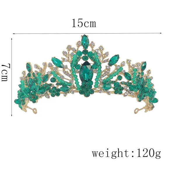 Mode Vert Cristal Faux Diamant Alliage Mariage Accessoire Cheveux Mariage 2022 Tiare