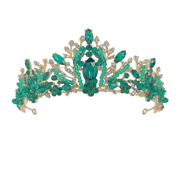 Mode Vert Cristal Faux Diamant Alliage Mariage Accessoire Cheveux Mariage 2022 Tiare