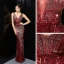 Sexy White Beading Sequins Evening Dresses 2022 Trumpet / Mermaid V-Neck Sleeveless Backless Floor-Length / Long Evening Party Formal Dresses